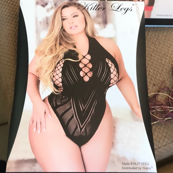 Killer Legs by Yelete Women’s Plus Fishnet size queen bodysuit lingerie new - Picture 1 of 3